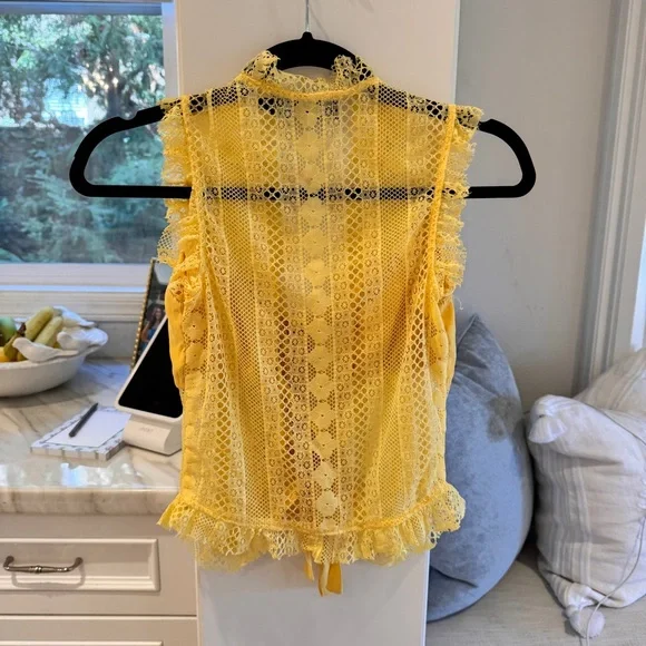 SIEDRES Yellow Lace Blouse - Picture 3 of 5